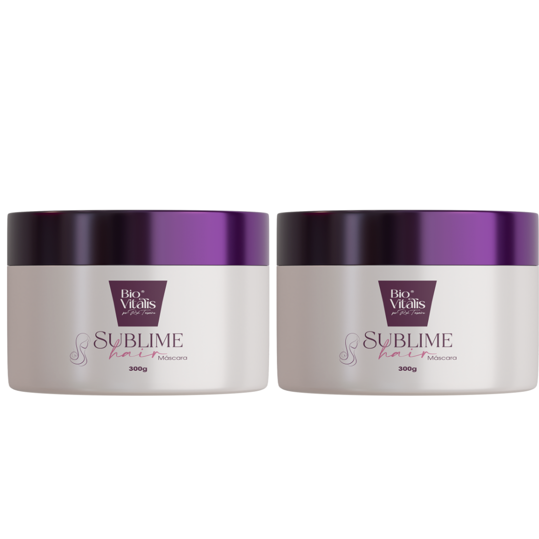 Kit Sublime Hair com Biotina e Colágeno – Fortaleça Seus Fios 2 produtos Máscara 300g Shampoo 300ml